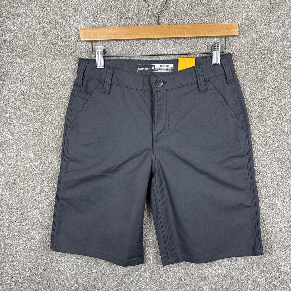 Carhartt Rugged Flex Loose Fit Canvas Work Shorts Women's 2 Gray BS3111-W NEW